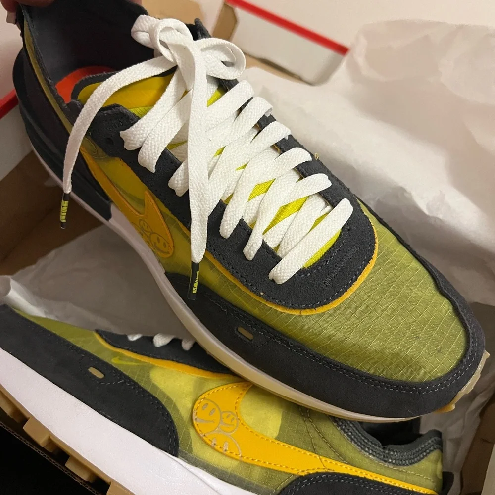 Nike Yellow and Dark Gray Low-Top Sneakers